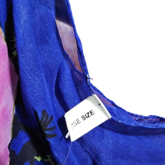 Floral Chiffon Poncho By Cruise Club One Size Lightweight & Airy Perfect For Lay - Picture 7 of 7